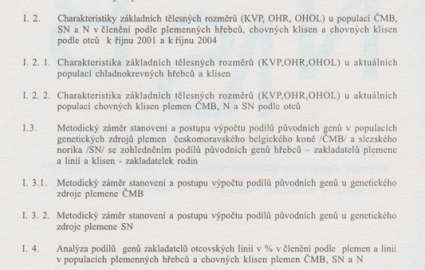 Sborník - Monitoring vývoje populací genetických zdrojů plemen českomoravského belgického koně a slezského norika a plemene Norika v ČR v období let 1995 - 2003 2